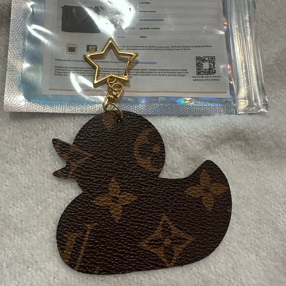 Louis Vuitton Keychain or Bag Charm up cycled with COA - Picture 2 of 3